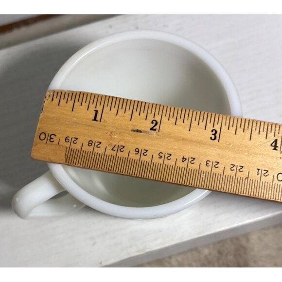 Vintage Pyrex Milk Glass Coffee Mug Cup Burgundy Rose - Picture 7 of 7